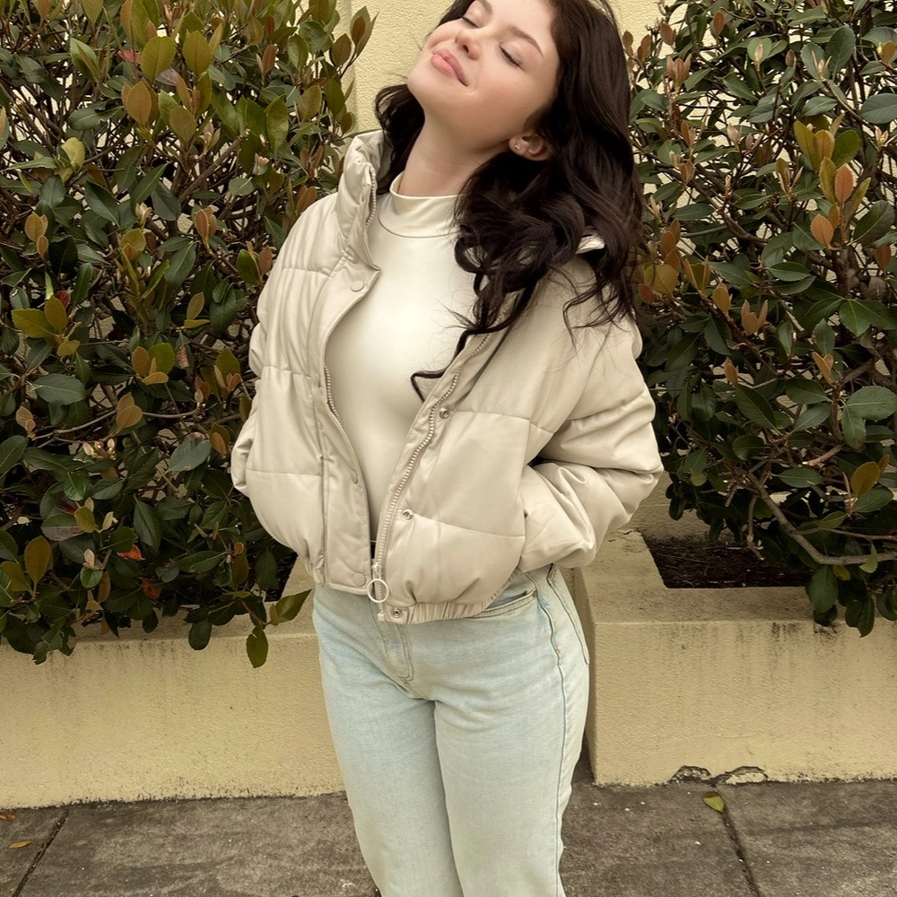 Women's Cream Puffer Jacket